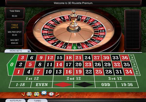 Online 3D Roulette casino game